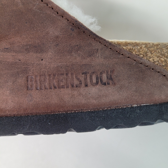 Birkenstock Size 11 Arizona Shearling Two Strap Sandals Sherpa Lined - Picture 4 of 7